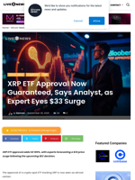 XRP ETF Approval Now Guaranteed, Says Analyst, as Expert Eyes $33 Surge | Live Bitcoin News