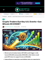 Crypto Traders Eye Key U.S. Events—Can Bitcoin Hit $100K? - Crypto News Flash