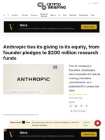 Anthropic ties its giving to its equity, from founder pledges to $200 million research funds