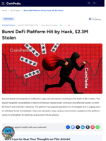 Bunni DeFi Platform Hit by Hack, $2.3M Stolen