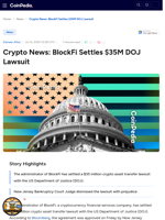 Crypto News: BlockFi Settles $35M DOJ Lawsuit