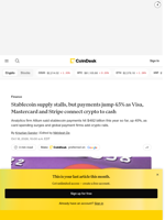 Mastercard (MA), Visa (V), Stripe connect crypto to cash as stablecoin payments grow