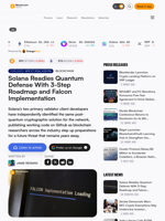 Solana Readies Quantum Defense With 3-Step Roadmap and Falcon Implementation