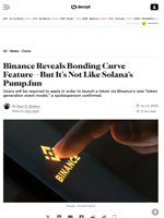 Binance Reveals Bonding Curve Feature—But It's Not Like Solana’s Pump.fun - Decrypt