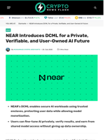 NEAR Introduces DCML for a Private, Verifiable, and User-Owned AI Future - Crypto News Flash