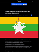 Starlink a lifeline for Myanmar scam compounds, report