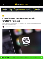 OpenAI Sees 30% Improvement in ChatGPT Fairness - CoinCentral