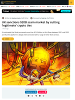 UK Sanctions Xinbi to Isolate It From the Legitimate Crypto Ecosystem