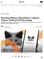Morning Minute: MetaMask Confirms Token, Airdrop SZN Incoming - Decrypt