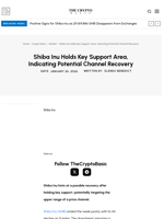 Shiba Inu Holds Key Support Area, Indicating Potential Channel Recovery