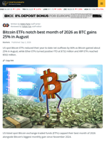 Bitcoin ETFs Post $3.52B August Inflows as BTC Jumps 25%