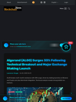 Algorand (ALGO) Surges 33% Following Technical Breakout and Major Exchange Staking Launch - Blockchain.News