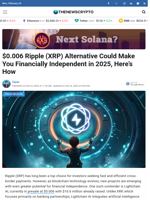 $0.006 Ripple (XRP) Alternative Could Make You Financially Independent in 2025, Here’s How