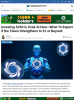 Investing $250 in Ozak AI Now—What To Expect if the Token Strengthens to $1 or Beyond