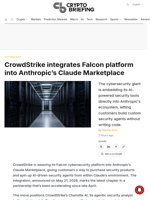 CrowdStrike integrates Falcon platform into Anthropic's Claude Marketplace