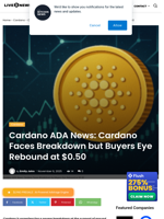 Cardano ADA News: Cardano Faces Breakdown but Buyers Eye Rebound at $0.50 | Live Bitcoin News