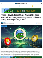 These 4 Crypto Picks Could Make 2025 Your Best Bull Run: Forget Missing Out On Shiba Inu (SHIB) and Dogecoin (DOGE)