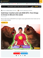 Bitcoin Traders See New Lows Coming as Gold Enters Bear Market