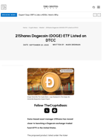 21Shares Dogecoin (DOGE) ETF Listed on DTCC