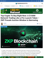 Top Crypto To Buy Right Now: A $100M Network Trading Like a Pre-Launch Token - ZKP Presale Auction Window Is Narrowing  - TheNewsCrypto