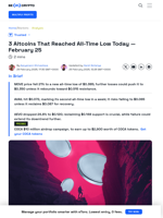 3 Altcoins That Reached All-Time Low Today — February 25