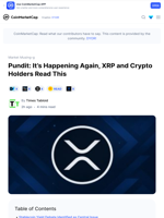 Pundit: It’s Happening Again, XRP and Crypto Holders Read This: Guest Post by Times Tabloid | CoinMarketCap