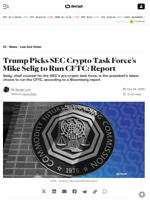Trump Picks SEC Crypto Task Force’s Mike Selig to Run CFTC: Report - Decrypt