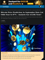 Bitcoin Price Prediction As September Rate Cut Odds Soar to 87% - Analysts Eye $124K Next?