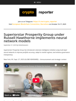 Superiorstar Prosperity Group under Russell Hawthorne implements neural network models