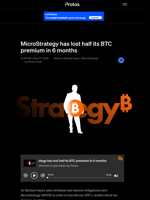 MicroStrategy has lost half its BTC premium in 6 months