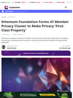 Ethereum Foundation Forms 47-Member Privacy Cluster to Make Privacy 'First-Class Property'