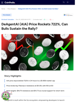 DeAgentAI (AIA) Price Rockets 722%, Can Bulls Sustain the Rally?