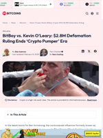Kevin O'Leary Rocks Bitboy Crypto With $2.8M Defamation Ruling