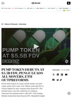 PUMP TOKEN DEBUTS AT $5.5B FDV, PENGU LEADS ALL MOVERS, ETH OUTPREFORMS - Decrypt