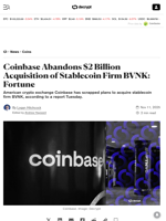 Coinbase Abandons $2 Billion Acquisition of Stablecoin Firm BVNK: Fortune - Decrypt