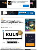 KULR Technology Increases Bitcoin Holdings To $101 Million