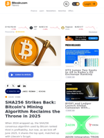 SHA256 Strikes Back: Bitcoin’s Mining Algorithm Reclaims the Throne in 2025 – Mining Bitcoin News