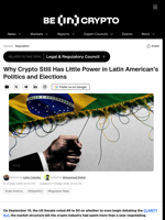Why Crypto Still Has Little Power in Latin American’s Politics and Elections