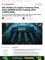 SEC Halts QMMM Trading After 1,000% Crypto Rally
