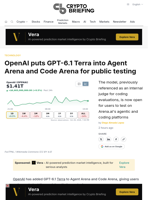 OpenAI puts GPT-6.1 Terra into Agent Arena and Code Arena for public testing