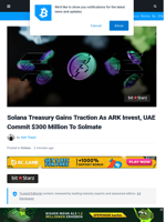Solana Treasury Gains Traction As ARK Invest, UAE Commit $300 Million To Solmate | Bitcoinist.com