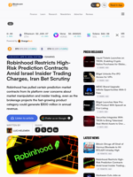 Robinhood Restricts High-Risk Prediction Contracts Amid Israel Insider Trading Charges, Iran Bet Scrutiny – iGaming Bitcoin News