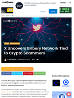 X Uncovers Bribery Network Tied to Crypto Scammers | Live Bitcoin News