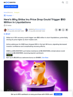 Shiba Inu Price 10% Recovery To Cause $50 Million Losses