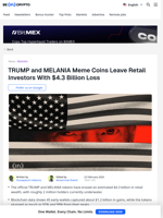 Everyday Investors Lost $4 Billion on Trump Meme Coins
