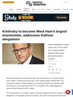 Kretinsky to become West Ham's largest shareholder, addresses Sullivan allegations