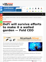 DeFi will survive efforts to make it a walled garden — Fold CEO - The Crypto News Wire