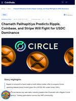 Chamath Palihapitiya Predicts Ripple, Coinbase, and Stripe Will Fight for USDC Dominance
