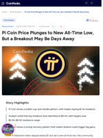 Pi Coin Price Plunges to New All-Time Low, But a Breakout May Be Days Away