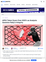 Is ApeX Protocol’s Price Rally Genuine or Manipulated?